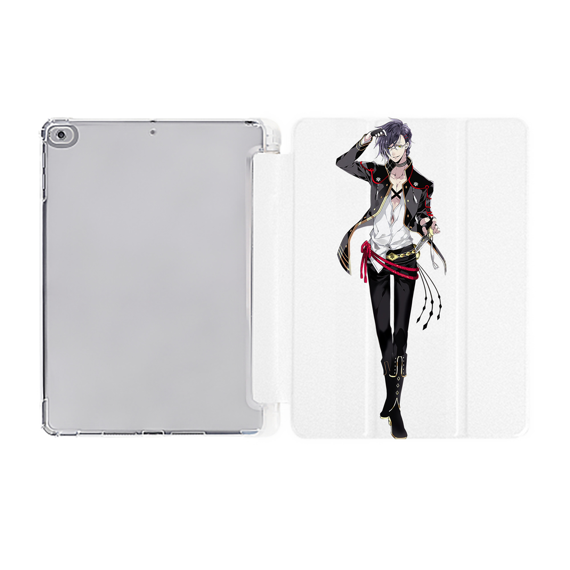 （画像用） 刀剣乱舞 Touken Ranbu IPad ケース ペン収納付き 三つ折りスタンド PUレザー×シリコン 対応機種9.5/10.5/10.9インチ